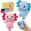 TAKADODO Crochet Kit for Beginners - Learn to Crochet Kits for Adults Beginner with Step-by-Step Video Tutorials - Crochet Kits for Adults and Kids (Axolotl)