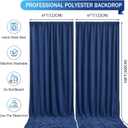 Navy Blue Backdrop Curtains-Wrinkle-Free Navy Blue Curtains Polyester Photography Drapes Wedding Background for Baby Shower Birthday Graduation Party Decorations - 8 X10FT