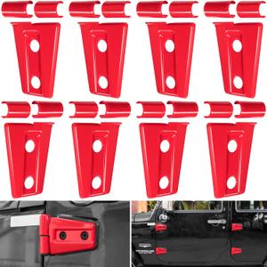 Door Hinge Cover Trim Exterior Accessories for Jeep Wrangler JK JKU Sport Rubicon Sahara X Unlimited 2-Door & 4-Door 2007-2018 (Red 8PCS)