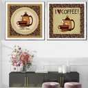 2 Pack DIY 5D Diamond Art Painting Coffee Cups 16x16 Inch for Adults Beginners. Round Full Drill Rhinestone Embroidery for Home Wall Decoration