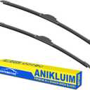 OEM Quality 26" + 20" Premium All-Seasons Durable Stable and Quiet Windshield Wiper Blades-J Hook Wipers(Set of 2)