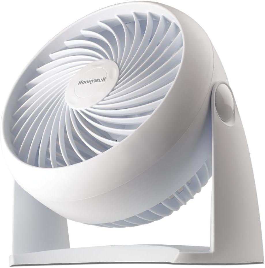 Honeywell HT-904 TurboForce Tabletop Air Circulator Fan, Small, White  Quiet Personal Fan for Home or Office, 3 Speeds and 90 Degree Pivoting Head
