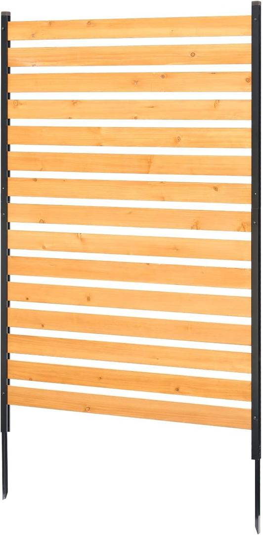VEVOR Wood Privacy Fence, 39" W x 61" L, 1-Panel Air Conditioner Fence Screen, Pool Equipment Enclosure with Metal Stakes, Easy DIY Installation, Outdoor Trash Can Hider for Garden Decoration