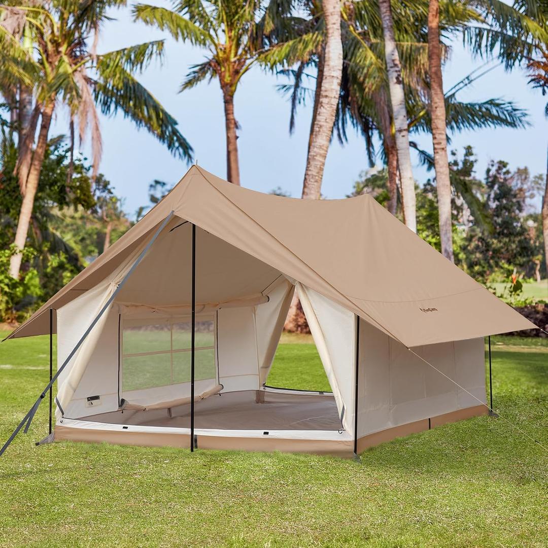 KingCamp Camping Tent 6-8 Person, Weatherproof Hot Tent Large Family Cabin Tents with Stove Jack, Waterproof & Windproof for Family Camping & Outdoor Parties