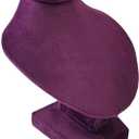 Mini Pendant Display Bust Velvet Jewelry Bust Stand Pendant Holder Velvet Mannequin Necklace Stand Wooden Portrait Model 12cm (Purple)