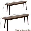 Entryway Bench, Solid Wood Dining Bench, Midcentury End of Bed Bench w/Rounded Corner, Outdoor Bench w/Robust Construction, Bedroom Bench, 10.24" W x 17.72" HWalnut 39.4inches