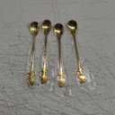 Gold Tulip/Rose Handle 12Pcs Mini Coffee Spoons Set - 6" Stainless Steel for Espresso, Tea, Dessert - Ideal for Demitasse & Small Servings