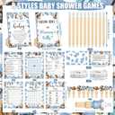 Funnymoom 426 Pcs Cowboy Baby Shower Games Set-8 Games, Includes Baby Shower Bingo, Price is Right, Guess Who, Word Scramble, Prediction and Advice, How Big is Mommy's Belly, Don't Say the Words