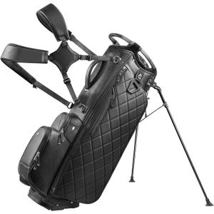 Findway 14 Way Golf Stand Bag, PU Leather Golf Bag Full-Length Dividers, Velvet-Lined for Men/Women, Lightweight Waterproof Carry Bag with Adjustable Dual Straps and Rain Hood