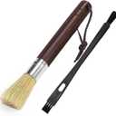 Coffee Grinder Cleaning Brush, Espresso Machine Brush Cleaner Tool with Wooden Handle and Natural Bristles for Barista Home Kitchen