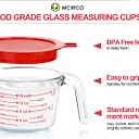 M MCIRCO 6 Pcs Glass Measuring Cups with Lids Set, 1-Cup, 2-Cup, 4-Cup Measuring Jugs with Handle, Nesting Liquid Measuring Cups for Kitchen