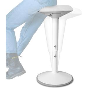 Backerz Standing Desk Stool Chair, Height Adjustable Stool 21-31 inch for Office and Classroom, Swivel Stool, Anti-Slip Bottom Ergonomic Wobble Stool with Rocking Motion, White Backerz Standing Desk Stool Chair, Height Adjustable Stool 21-31 inch for Office and Classroom, Swivel Stool, Anti-Slip Bottom Ergonomic Wobble Stool with Rocking Motion, White