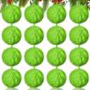 16 Pcs Lime Green Christmas Balls Ornaments 2.36 Inch Hanging Furry Christmas Tree Ball Faux Fur Pom Pom Hanging Ornaments for Xmas Indoor Wreath Fireplace Home School Office Decor