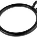 50 PCS Curtain Rings with Eyelets - Black Metal Drapery Rings for Pinch Pleat Curtains, 2.0" Inner Diameter Fits 1.5" Rod, Heavy Duty Curtain Hanging Clips