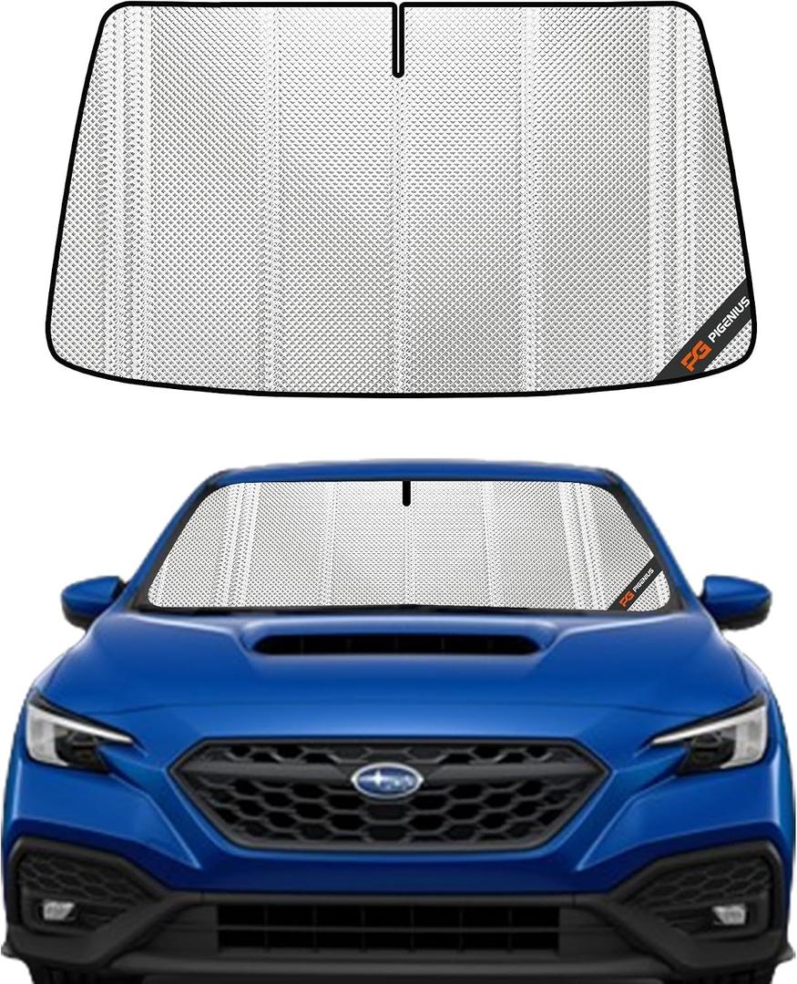 Pigenius Windshield Sun Shade for Subaru WRX2022-2025 with Eyesight Driver Assist System. Full Coverage Rearview Mirror Shade for Ultimate Protection