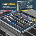 6-Piece Flex Head Ratchet Set, 1/4", 3/8", 1/2" Drive, Swivel Head Ratchet Wrench with Extension Bar, 72 Tooth, 180 Adjustable, Quick-Release, Flexible Ratchet Handle with EVA Foam