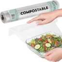 Compostable Plastic Wrap for Food - Bulk Roll 400 Sq Ft ASTM D6400 Certified Refill Roll Durable, Food Safe