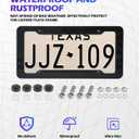 SCUARI 2PCS License Plate Frames,Car Accessories Licence Plate Frame Holder,Embossed 3D Black American Flag License Plate,Used to Front and Rear Car Tags,Suitable for Cars,Trucks,Vans and SUVs