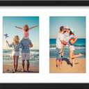 decorUhome 8x20 Picture Frames Collage Wall Decor, Display 4Pcs 4x6 Photos with Mat or 1Pcs 8x20 Unmatted, 4 4x6 Collage Picture Frames for Wall Mounting, Black