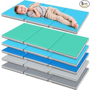 Wesiti 5 Pcs Kids Nap Mats for Preschool Daycare Bulk, Fresh
1.37" Thick 3 Section Sleeping Mats for Toddler, Waterproof, Kindergarten Classroom Back to School Supplies, 47"L x 24" W