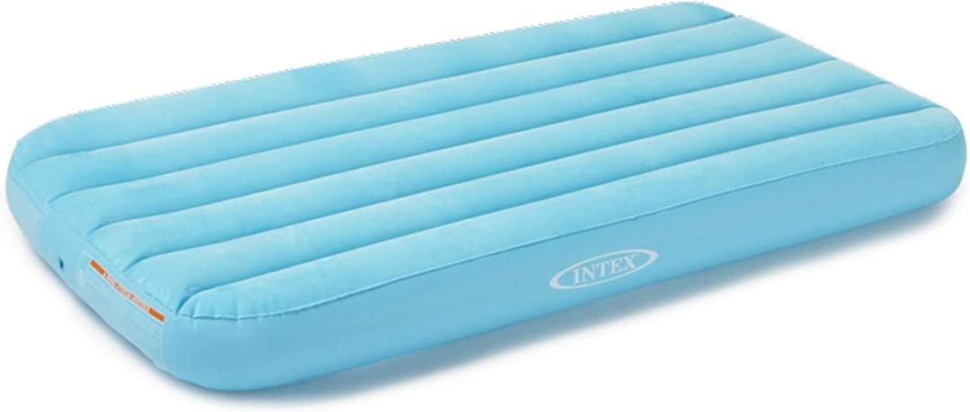 Set of 3: Intex 66803EP Cozy Kidz Inflatable Airbed: Fiber-Tech Velvety Soft Surface Carry Bag Included Color May Vary 34.5" x 62" x 7" (Pink 1, Blue 3)