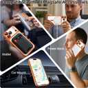 Magnetic Case for iPhone 17 Pro Max with Camera Control Button, Compatible with Magsafe Clear Matte Soft Plated for Women Men, Cover Lens Protector Slim Phone Case for iPhone 17 Pro Max Orange