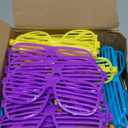 Maitys 100 Pack Plastic Shutter Shades Glasses, 80's Style Slotted Shutter Sunglasses Neon Color for Party Birthday Favors(Red, Green, Royal Blue, Black, Pink, Purple Light Pink, White, Blue, Light Blue, Light Yellow, Yellow)