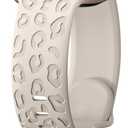 CreateGreat Engraved Bands Compatible with Apple Watch Band 40mm 41mm 38mm 42mm 44mm 45mm 46mm 49mm, Leopard Pattern Soft Silicone Strap Compatible with iWatch Series 10 9 8 7 6 5 4 3 2 1 SE Ultra