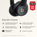 Beats Solo 4 - Wireless On-Ear Bluetooth Headphones, Up to 50-Hour Battery Life, Ultra-Lightweight Comfort, Powerful and Balanced Sound, Apple & Android Compatible - Black & Gold