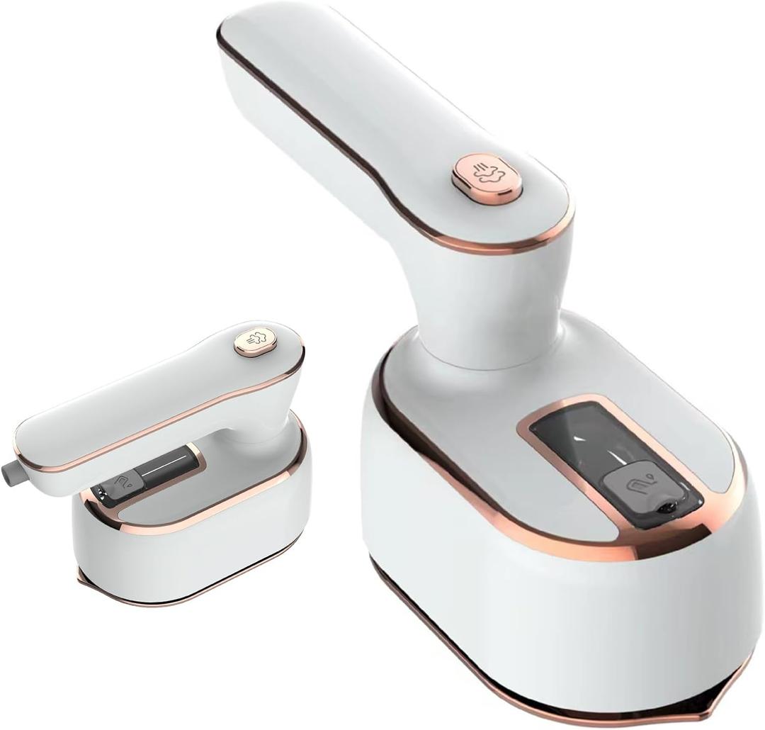 Travel Steamer Iron for Clothes Mini - Portable Ironing Machine Travel Small Size Portable Steamer Travel College Dorm Home Essentials Steamer for Clothes(White)