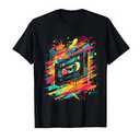 80s and 90s Vintage Retro Cassette Party Costume T-Shirt, black
  sz 6 X