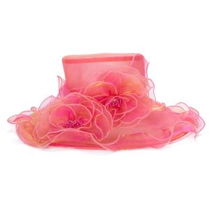 Lawliet Womens Dressy Wide Brim Church Wedding Occasion Sun Hat A613(Pink)