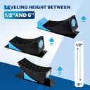 Kohree RV Leveling Blocks 6 Inch, 2 Packs Sturdy Camper Curved Levelers with 2 Wheel Chocks, 2 Rubber Mats & Carry Bag, RV Leveling System for Single Dual Axle Travel Trailers