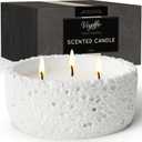 Viyffo 3 Wick 20oz Large White Scented Candle  Lovers Vanilla Bliss, Non Toxic Soy Candle in Matte Ceramic Jar, Perfect for Luxury Home Fragrance, Elegant Winter Dcor & Premium Valentines Day Gift
