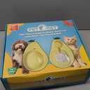 Cat Food and Water Bowl Avocado Cat Bowl with Water Dispenser Pet Bowl& Small Dogs, Non-Spill, Anti-Choke, Eco-Friendly Dog Feeding Bowl Water Fountain 3-in-1 (Green&Yellow)