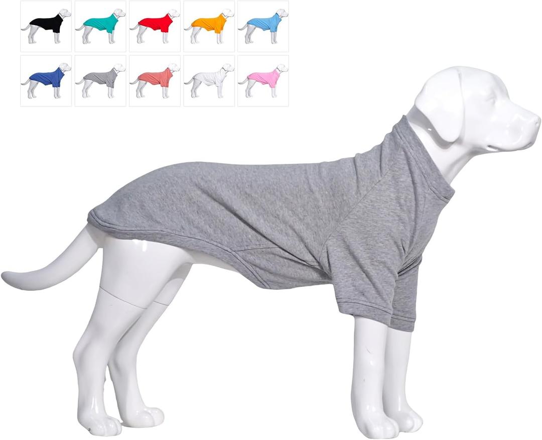 Lovelonglong Dog Pullover Sweatshirt Autumn Winter Cold Weather Dog T-Shirts for Small Medium Large Size Dogs Miniature Schnauzer Shih Tzu Clothes Gray L