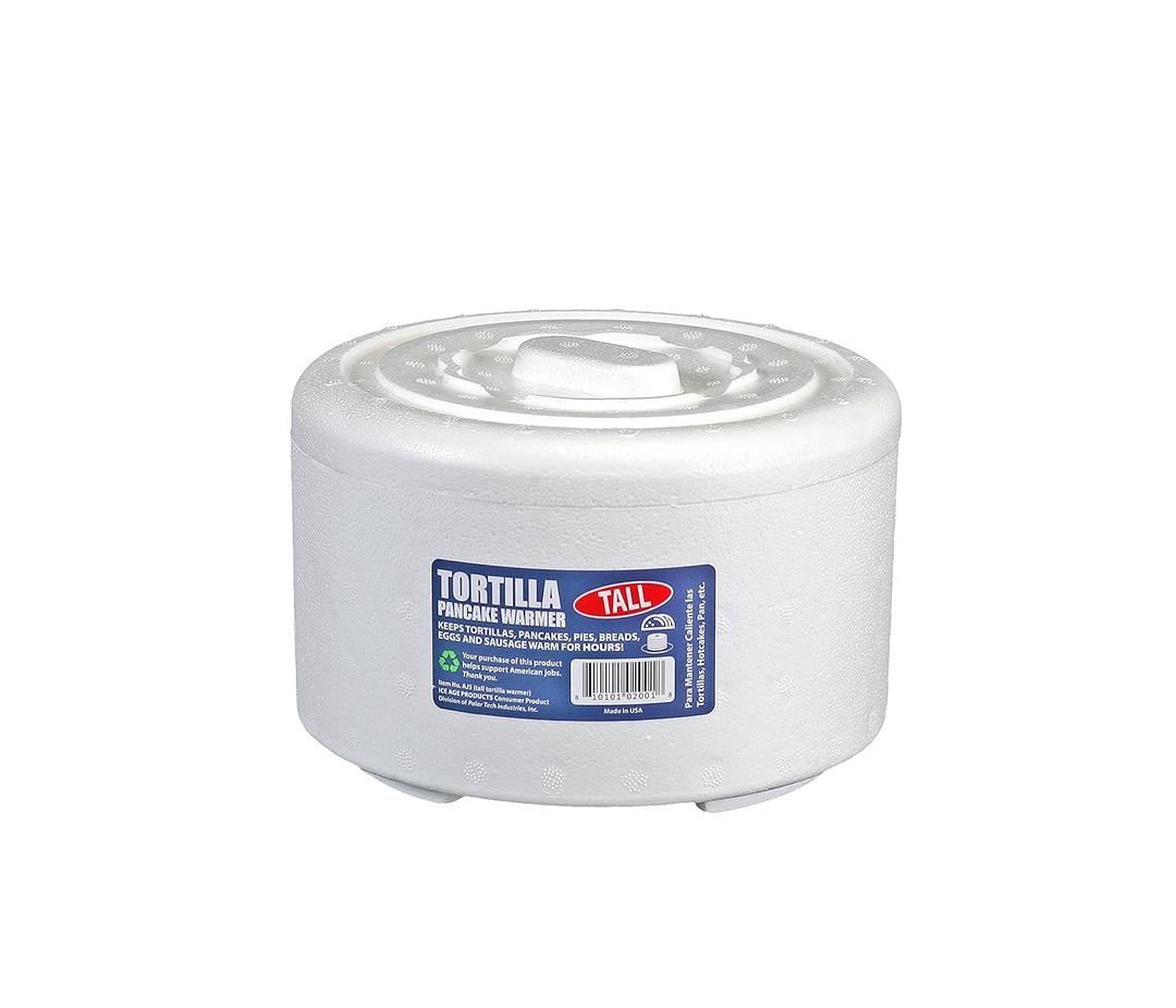 ICE AGE AJ5/2 Tortilla/Pancake Bread Warmer, 6-7/8" Diameter x 3.5" (Pack of 2), White