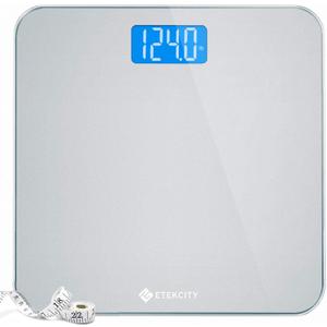 Etekcity Scale for Body Weight, Digital Bathroom Weighing Machine for People, Large and Easy-to-Read Backlight Display, Accurate with High Precision Measurements, Durable Tempered Glass, 400 lbs