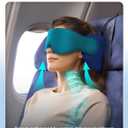 Inspireyes Travel Pillows for Airplanes, 360 Head Support for Long Flight, Soft Airplane Pillow with 3D Eye Mask for Sleeping, Stop Bobblehead, Airplane Headrest Gadgets, Light Black