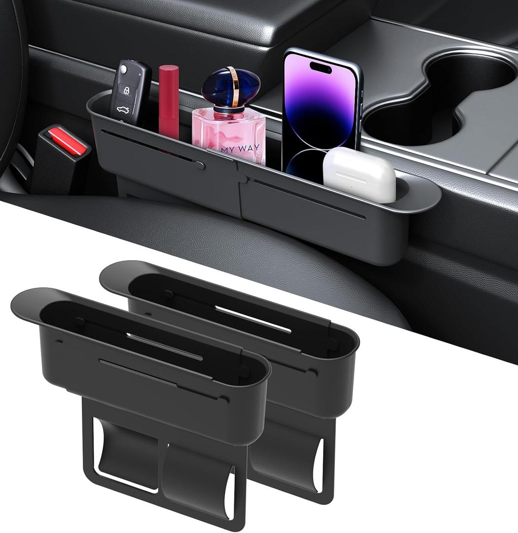 2-Pack Adjustable Car Seat Gap Filler (8.46"12.99"), Multifunctional Seat Side Organizer, Universal Fit Gap Stopper with Push-Pull Design, Prevents Items from Falling Between Seats