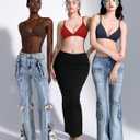 Werkiss Wireless Bralettes for Women No Underwire Bras Sexy V Neck Everyday Bra with Adjustable Straps (Red, L)