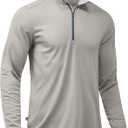 Obla Golf Quarter Zip Pullover for Men Mock Neck Sweatshirt Lightweight Sun Protection Men's Long Sleeve Golf Shirt, 3XL