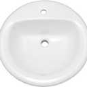 PROFLO PF191R Rockaway 19" Circular Vitreous China Drop In Bathroom Sink with Overflow and 1 Faucet Hole at 0" Centers - White