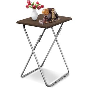 Garden 4 you 25In Portable Folding TV Tray Table on Bed & Sofa,TV Dinner Tray with Sturdy MDF,Portable Table with No Assembly Required Walnut,1PC
