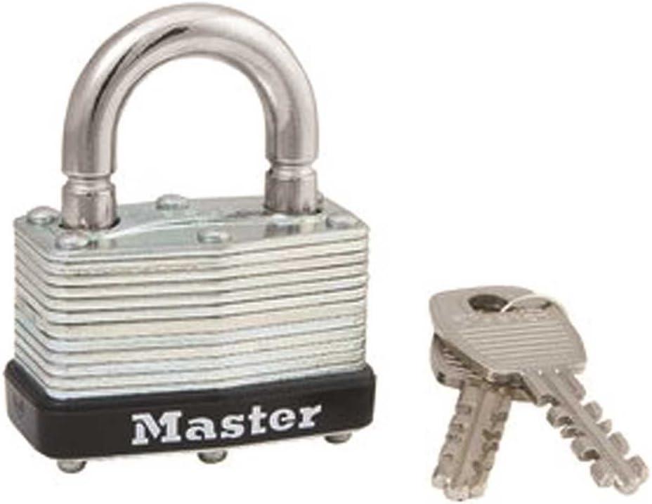 Master Lock 500KABRK Breakaway Shackle Laminated Steel Padlock, Silver, 0.281 in. shackle diameter