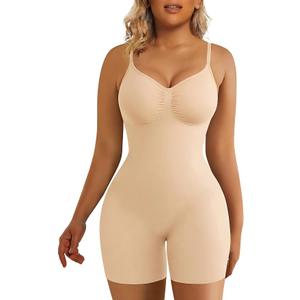 Shapewear for Women Tummy Control Bodysuit Mid Thigh Body Shaper Shorts for a Lifted Look, Medium