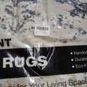 Area Rug Living Room Rugs - 9x12 Abstract Large Soft Indoor Washable Rug Neutral Modern Low Pile Carpet for Bedroom Dining Room Farmhouse Home Office - Beige Blue