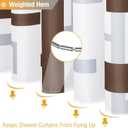 BTTN Stall Fabric Shower Curtain, 36x72 Inches Small Geometric Cloth Shower Curtain Set with 6 Plastic Hooks, Narrow Hotel Spa Half Neutral Modern Simple Polyester Shower Curtains for Bathroom, Brown