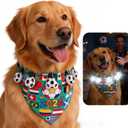 Dog Bandanas 2026 Soccer Championship Theme Adjustable Pet Football Scarf (Green, Medium)