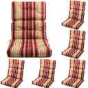 Suzile 6 Pcs Outdoor High Chair Cushion Waterproof Patio Seat Back Cushion 21 x 44 x 3(H) '' Rocking Chair Cushion Cover Thickened Patio Chair Pad for Indoor Outdoor Patio Garden (Bright Color)